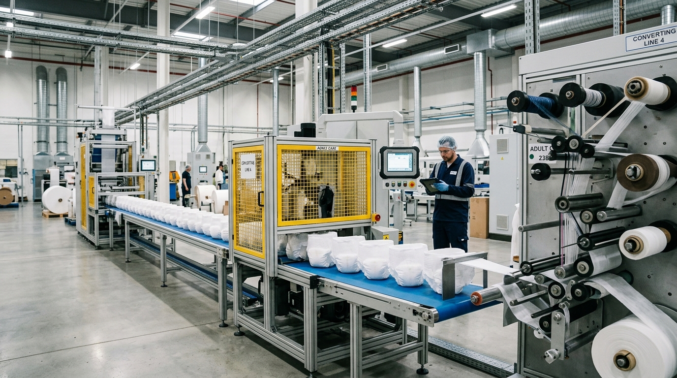 Production-line image from LEO Hygiene website